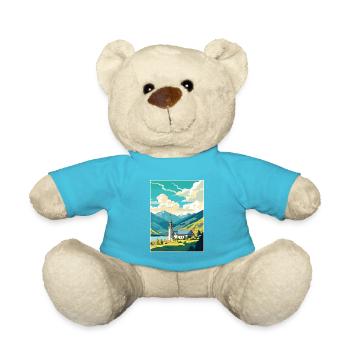 San Martin De Los Andes Vintage voyage affiche WPA - Nounours - bleu outremer - Devant