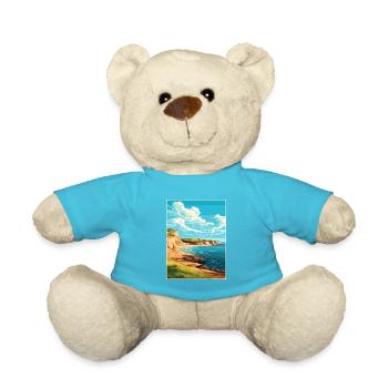 Valdes Halbinsel Argentinien Vintage Reiseposter - Teddy - Atollblau - Vorne