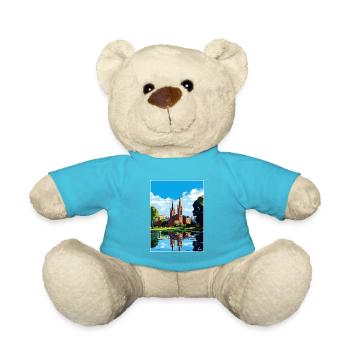 La Plata Argentinien Vintage Reiseposter Souvenir - Teddy - Atollblau - Vorne