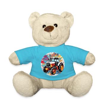 Traktor / Landwirtschaft / Bauer / Feldarbeit - Teddy - Atollblau - Vorne