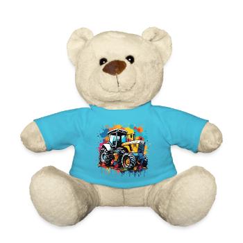 Traktor / Landwirtschaft / Bauer / Feldarbeit - Teddy - Atollblau - Vorne