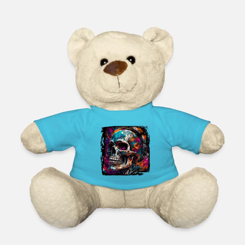Skull / Skull / Skeleton / Gothic / Tattoo - Teddy Bear - atoll blue