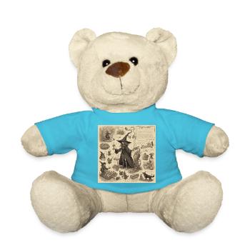 Manuel de la sorcière / Livre magique / Halloween / Automne - Nounours - bleu outremer - Devant
