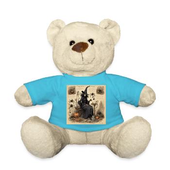Manuel de la sorcière / grimoire / Halloween / automne - Nounours - bleu outremer - Devant