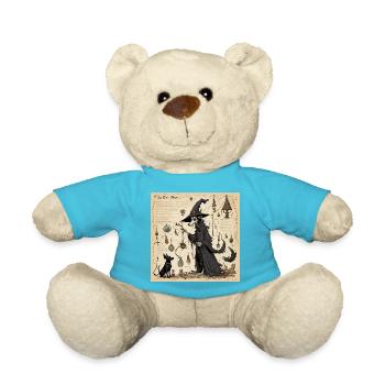Manuel de la sorcière / grimoire / Halloween / automne - Nounours - bleu outremer - Devant