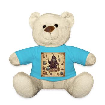 Manuel de la sorcière / grimoire / Halloween / automne - Nounours - bleu outremer - Devant