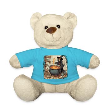 Manuel de la sorcière / grimoire / Halloween / automne - Nounours - bleu outremer - Devant