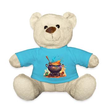 Kochtopf / Hexenkessel / Halloween / Zauberei - Teddy - Atollblau - Vorne