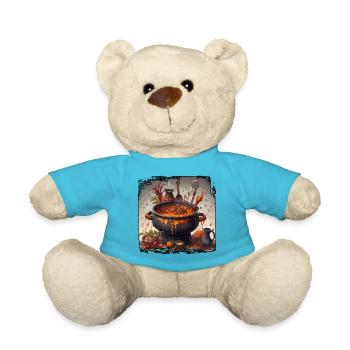 Kochtopf / Hexenkessel / Halloween / Zauberei - Teddy - Atollblau - Vorne