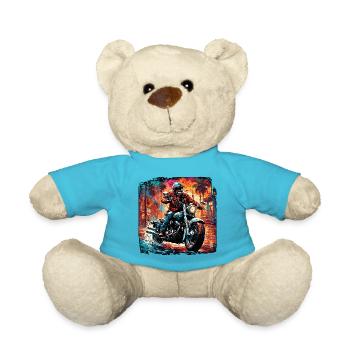 Motorrad Logo / Bike / Zweirad / Fahrzeug / Motors - Teddy - Atollblau - Vorne