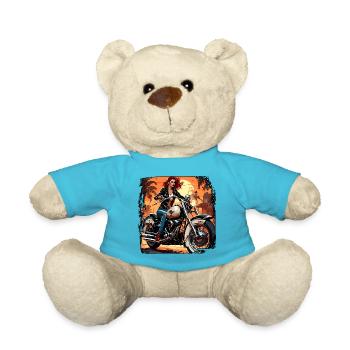 Motorrad Logo / Bike / Zweirad / Fahrzeug / Motors - Teddy - Atollblau - Vorne