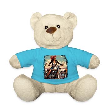Motorrad Logo / Bike / Zweirad / Fahrzeug / Motors - Teddy - Atollblau - Vorne