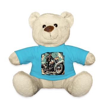 Motorcycle Logo/Bike/Two-Wheeler/Vehicle/Motors - Teddy Bear - atoll blue - Front