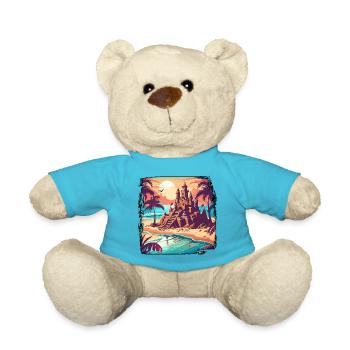 Sandcastle / Building / Playing / Castle / Holiday - Teddy Bear - atoll blue - Front