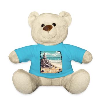 Sandcastle / Building / Playing / Castle / Holiday - Teddy Bear - atoll blue - Front