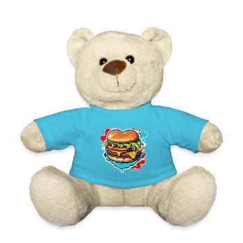 Burger / Fastfood / Essen / Brötchen / Rindfleisch - Teddy - Atollblau - Vorne
