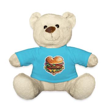 Burgers / Fast Food / Food / Buns / Beef - Teddy Bear - atoll blue - Front