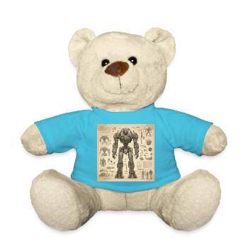 Blueprint / Sepia / Vintage / Retro / Robot - Teddy Bear - atoll blue - Front
