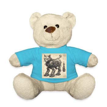 Blueprint / Sepia / Vintage / Retro / Robot - Teddy Bear - atoll blue - Front