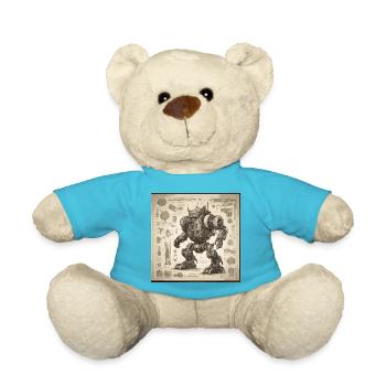 Blueprint / Sepia / Vintage / Retro / Robot - Teddy Bear - atoll blue - Front
