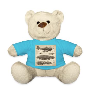 Blueprint / Sepia / Vintage / Retro / Robot - Teddy Bear - atoll blue - Front