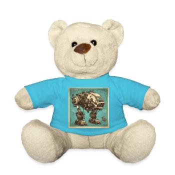 Blueprint / Sepia / Vintage / Retro / Robot - Teddy Bear - atoll blue - Front
