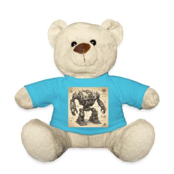 Blueprint / Sepia / Vintage / Retro / Robot - Teddy Bear - atoll blue - Front