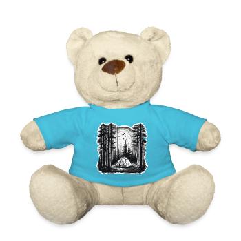 Forêt / Sauvage / Tente / Sauvage / Arbres / Vie - Nounours - bleu outremer - Devant