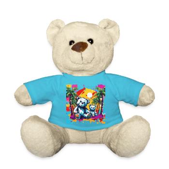 Teddybär / Kuscheltier / Stofftier / Geschenkidee - Teddy - Atollblau - Vorne