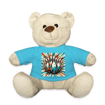 Bowling / Skittles / Bowling Alley / Pin / Strike - Teddy Bear - atoll blue - Front
