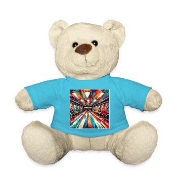 Bowling / Skittles / Bowling Alley / Pin / Strike - Teddy Bear - atoll blue - Front