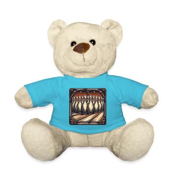 Bowling / Skittles / Bowling Alley / Pin / Strike - Teddy Bear - atoll blue - Front