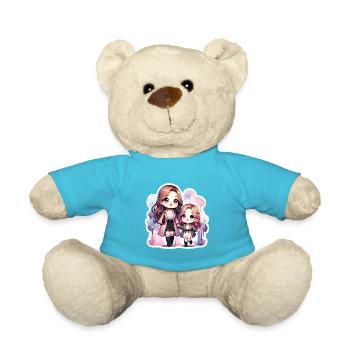 Mutter und Tochter mit passenden Outfits - Teddy - Atollblau - Vorne