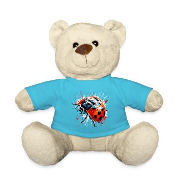 Ladybug / Lucky Charm / Dotted / New Year - Teddy Bear - atoll blue - Front