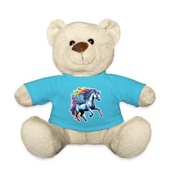 Pegasus / Wings /Greek / Fantasy - Teddy Bear - atoll blue - Front