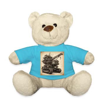 Bauplan / Sepia / Vintage / Retro / Bagger - Teddy - Atollblau - Vorne