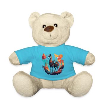 Astronaut / Space / Animal / Llama / Spaceship - Teddy Bear - atoll blue - Front
