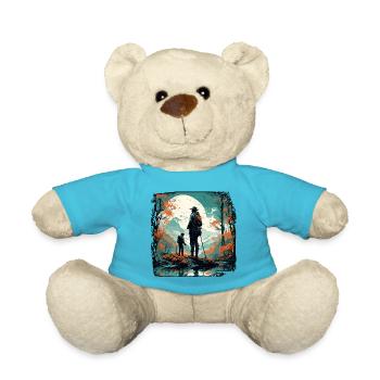 Angler Siluette / Fishing / Fish / Lake / Sport - Teddy Bear - atoll blue - Front