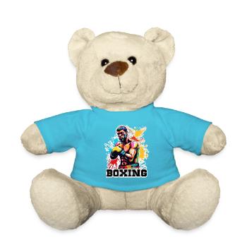Boxer / Sport / Kampf / Arena / Boxring / Fäuste - Teddy - Atollblau - Vorne
