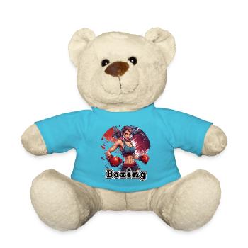 Boxerin / Sport / Kampf / Arena / Boxring / Fäuste - Teddy - Atollblau - Vorne