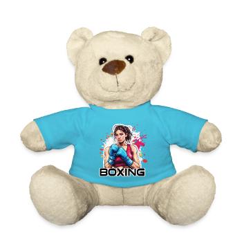 Boxerin / Sport / Kampf / Arena / Boxring / Fäuste - Teddy - Atollblau - Vorne