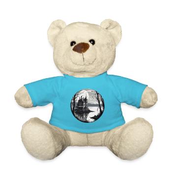 Lakeside House / Cabin / Lake / Mountains / Nature /Forest - Teddy Bear - atoll blue - Front