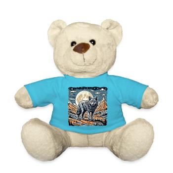 Wolf / Rudel / Wald / Wild / Tierwelt / heulen - Teddy - Atollblau - Vorne