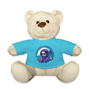 Confident Bengal astronaut cat - Teddy Bear - atoll blue - Front