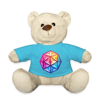 Geometric D20 D20 Cube – RPG fantastique - Nounours - bleu outremer - Devant