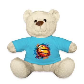 Streetball art with a basketball - Teddy Bear - atoll blue - Front