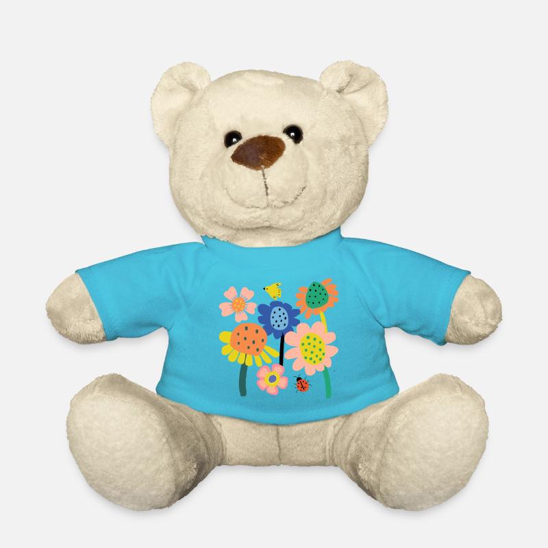 Jardin De Fleurs Colorées - Nounours - bleu outremer