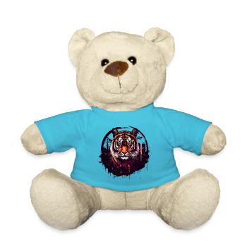 Tiger, Tiger's Head, Big Cat, Predator, Wild, Strong - Teddy Bear - atoll blue - Front