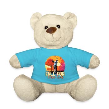 Fall in love with minigolf, -golfer - Teddy Bear - atoll blue - Front