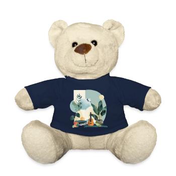 Plantes et musique - Impression de mode de haute qualité - Nounours - bleu marine - Devant